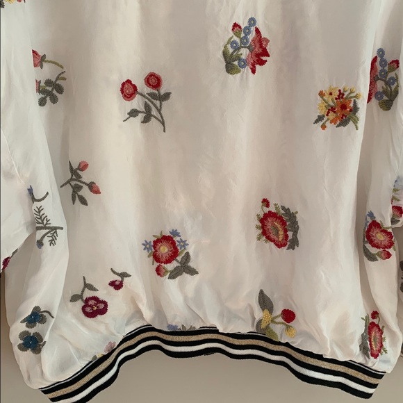 Johnny Was Kitty Reversible Bomber Jacket Size Medium Embroidered Floral - Picture 10 of 16